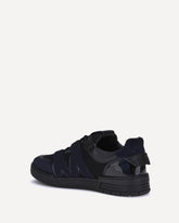 Leather and mesh Sneakers - BLACK | Base Blu
