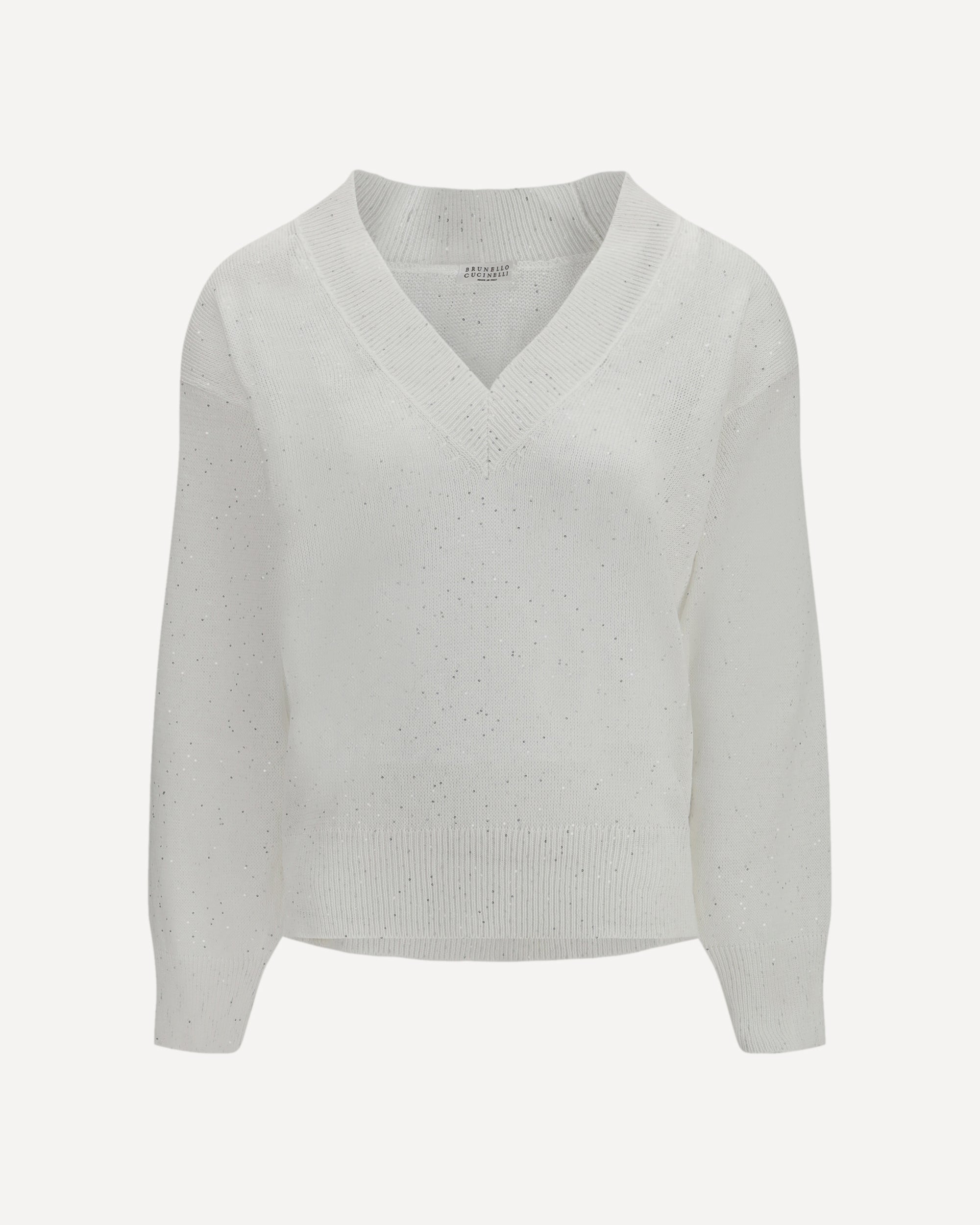 BRUNELLO CUCINELLI Sparkling linen T-shirt WHITE | Base Blu
