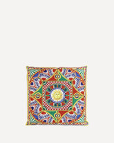 Cuscino in canvas Carretto Siciliano - MULTICOLORE | Base Blu