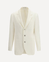 Single-breasted linen Blazer - WHITE | Base Blu