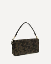 Borsa a Spalla Baguette in jacquard FF - MARRONE | Base Blu