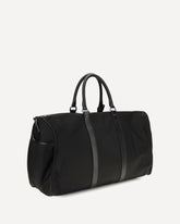Leather-trim Travel Duffle Bag - BLACK | Base Blu