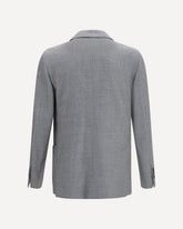 Double-breasted wool-blend Jacket - GREY | Base Blu