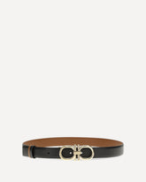 Adjustable and reversible Gancini Belt - BLACK | Base Blu