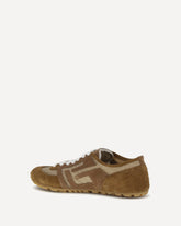 Sneakers Racer in pelle - BEIGE | Base Blu