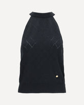 Top girocollo senza maniche in lana - NERO | Base Blu