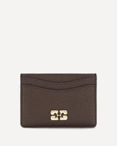 Textured faux leather Card Holder - BROWN | Base Blu