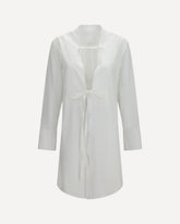 Raw-edge cotton mini Dress - WHITE | Base Blu