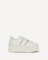 Sneakers Flatform Rockstud Untitled - BIANCO | Base Blu