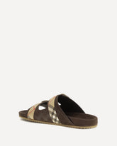 Check suede Urchin Sandals - BROWN | Base Blu