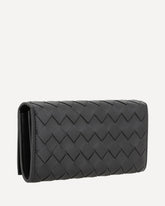 Leather Wallet intrecciato - BLACK | Base Blu