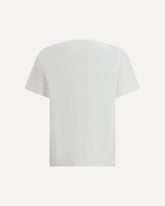 T-shirt in cotone con gros-grain logato - BIANCO | Base Blu