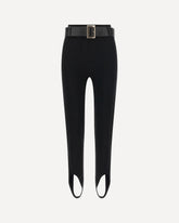 Leggings in jersey elasticizzato con cintura - NERO | Base Blu