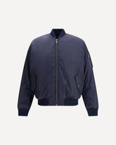 Bomber Jacket with rib-knit collar - BLUE | Base Blu