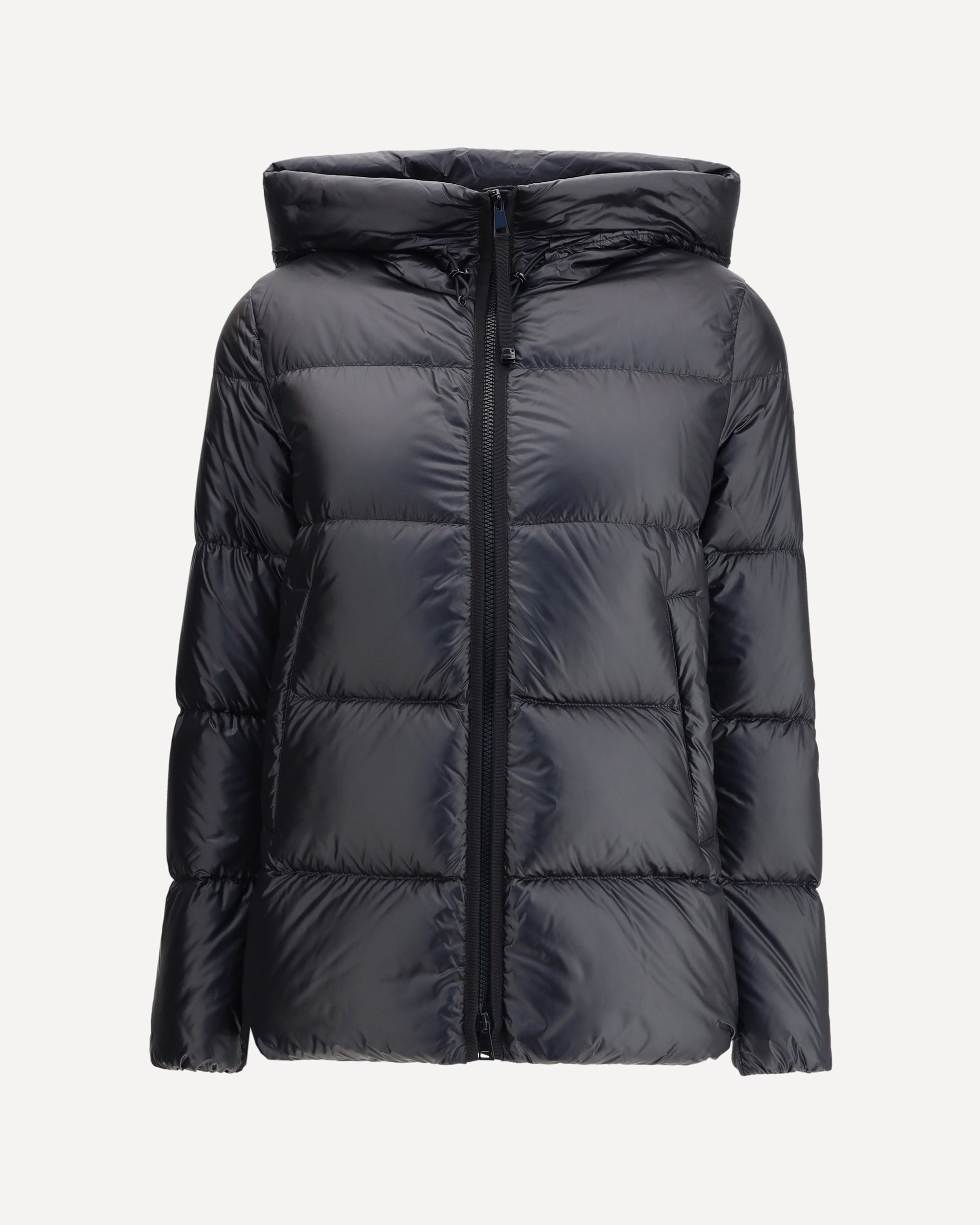 MONCLER Serittes hooded short Down Jacket BLACK | Base Blu