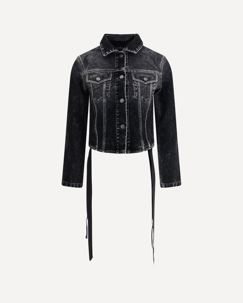 BALENCIAGA Denim Jacket with ribbon BLACK | Base Blu