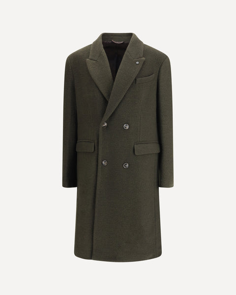 CRUNA double-breasted Coat GREEN | Base Blu