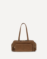 Borsa a Spalla in pelle scamosciata - MARRONE | Base Blu