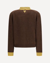 Sweater with a classic collar and front button fastening - BROWN | Base Blu