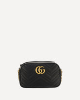 Marmont leather Shoulder Bag - BLACK | Base Blu