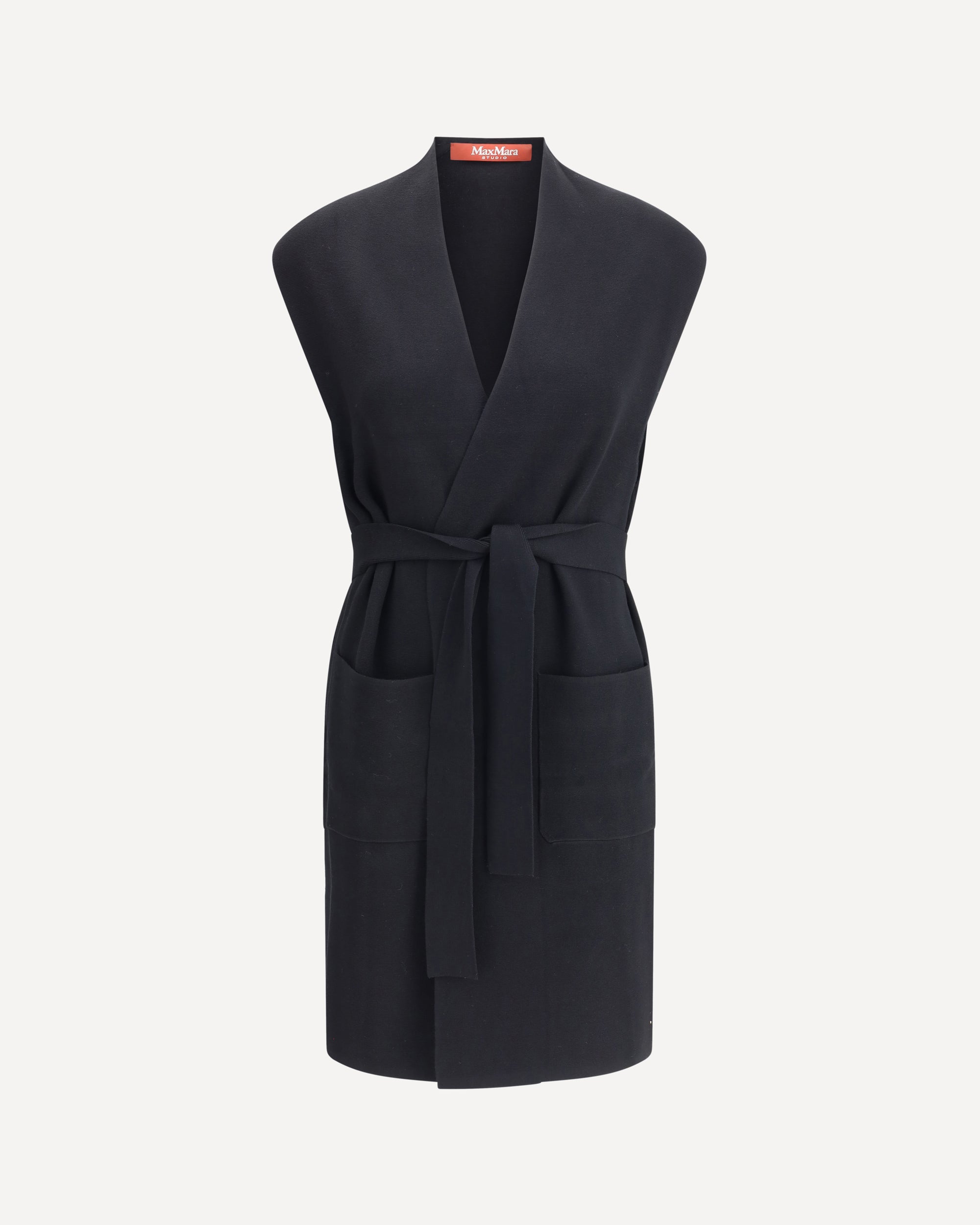 MAX MARA STUDIO Abete long Vest BLACK | Base Blu