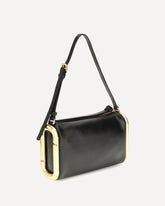 Small Juliette leather Shoulder Bag - BLACK | Base Blu