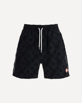 Pantaloncini in spugna in jacquard Monogram - NERO | Base Blu