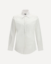 Striped flannel Shirt in alpaca-blend - WHITE | Base Blu