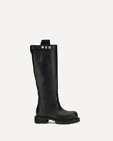 Gabe leather knee-high Boots - BLACK | Base Blu