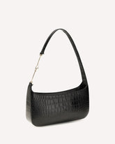Small crocodile-print Shoulder Bag - BLACK | Base Blu