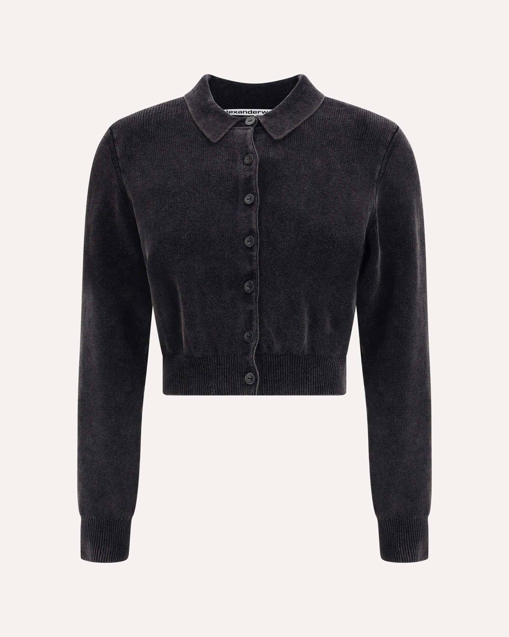 ALEXANDER WANG Polo Cardigan crop BLACK | Base Blu