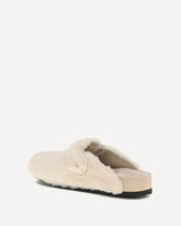 Boston shearling Mules with regular fit - CREAM | Base Blu