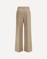 Palazzo Trousers in Bottonato Natté - BEIGE | Base Blu