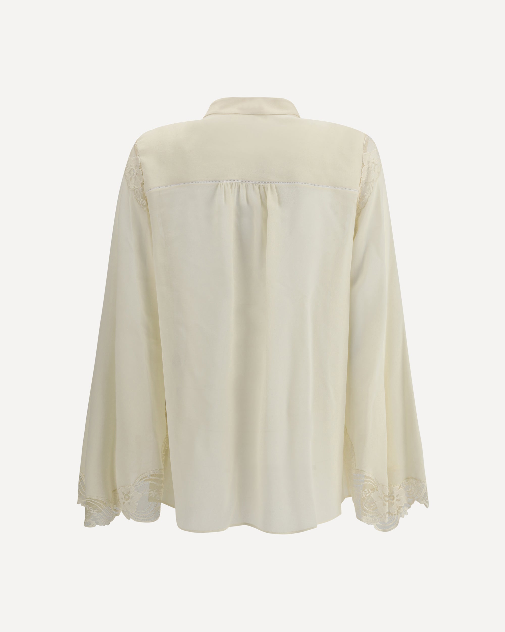 CHLOÉ Silk georgette and lace Blouse CREAM | Base Blu