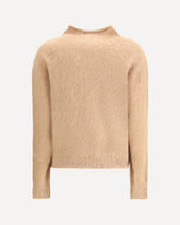 Turtleneck Sweater in brushed mohair-blend yarn - BROWN | Base Blu