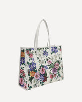 Floral print Tote Bag - WHITE | Base Blu