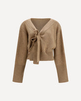 Cashmere Sweater with bow - BROWN | Base Blu