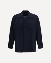 Cotton Shirt with classic collar - BLUE | Base Blu