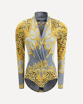 Body drappeggiato leopardato  - MULTICOLORE | Base Blu