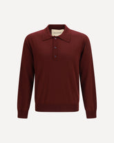Wool Polo with VLogo embroidery - BORDEAUX | Base Blu