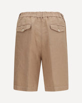 Lightweight délavé linen Shorts - BROWN | Base Blu