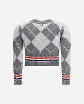 Cardigan Argyle con scollo a V - GRIGIO | Base Blu