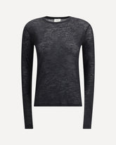 Maglietta a maniche corte in Cashmere e Seta  - NERO | Base Blu