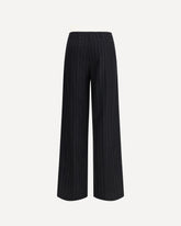 Sartorial high-waisted pinstripe wool-blend Trousers - BLACK | Base Blu