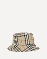 Check cotton Bucket Hat - BEIGE | Base Blu