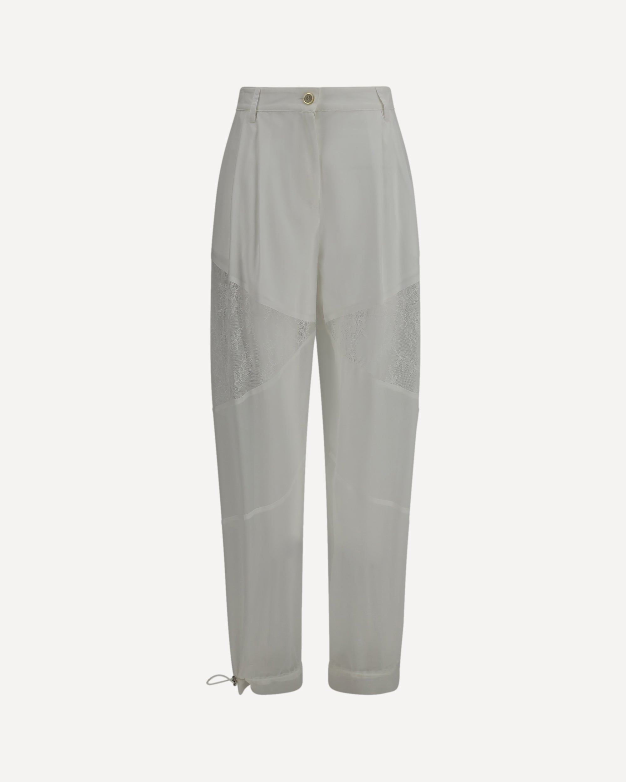PINKO Nacy Pants with lace inserts WHITE | Base Blu