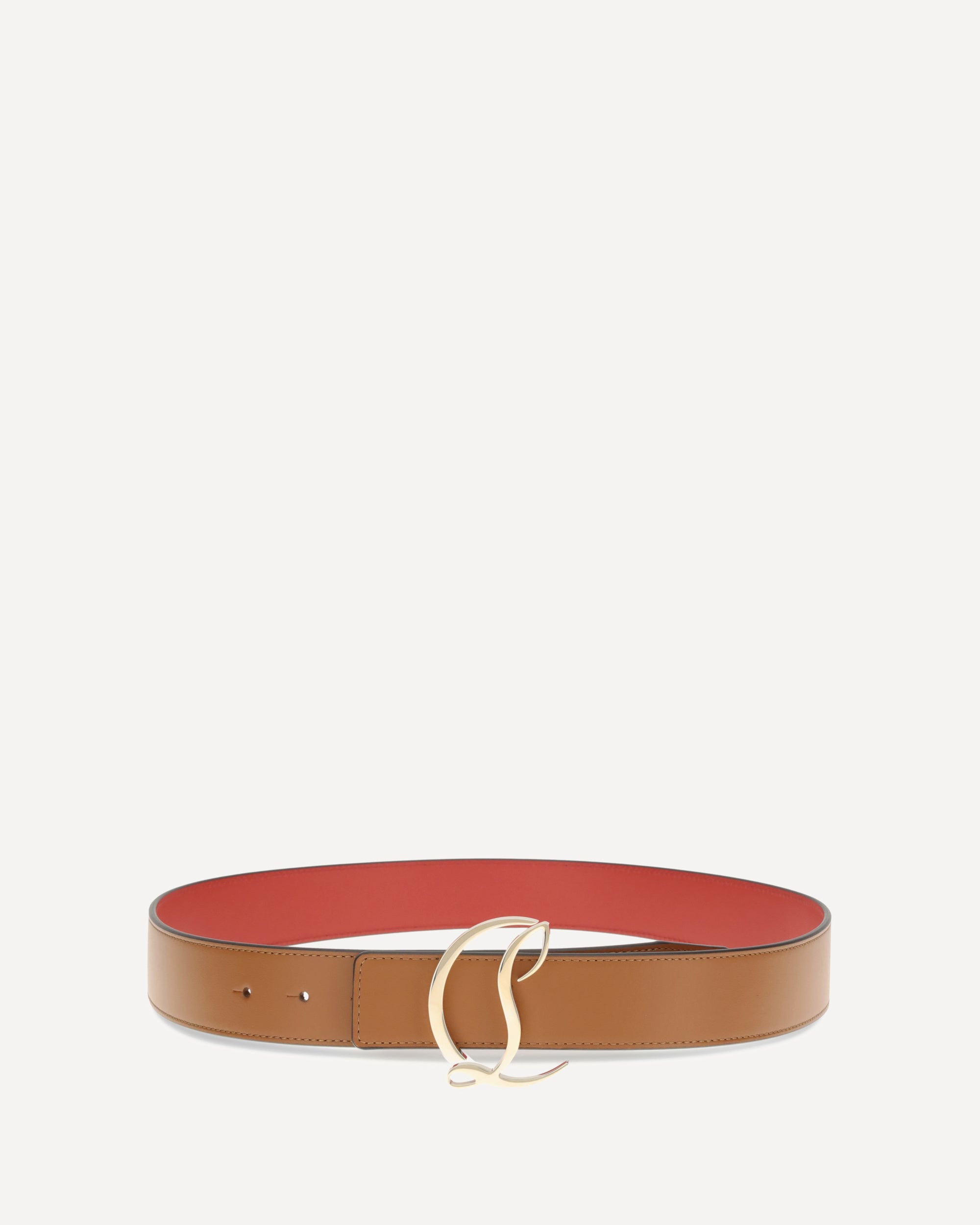 Christian Louboutin Logo Leather Belt, Tan Christian Louboutin Embossed Leather Belt - Neutrals Belts  main image 4