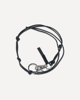 Necklace crafted from grained leather cord - BLACK | Base Blu