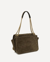 Borsa a Spalla Niki Tripouch in suede - VERDE | Base Blu