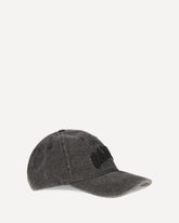 Baseball Cap in embroidered denim - GREY | Base Blu